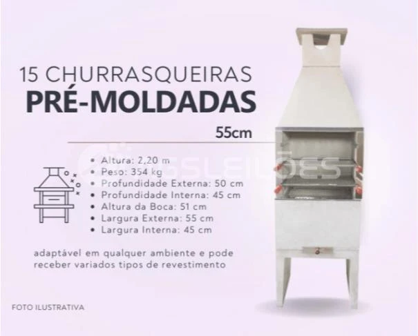 Churrasqueira com 15 unidades 55 cm em Leme/SP em Leme - São Paulo