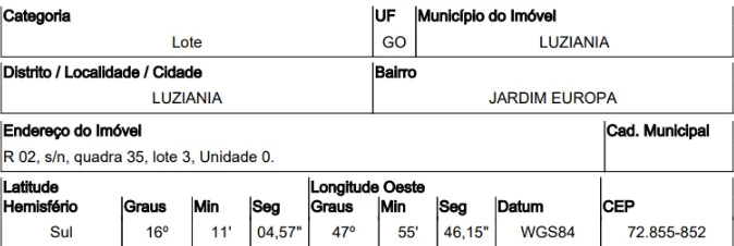 Terreno no Jardim Europa em Luziania/GO em Luziânia - Goiás