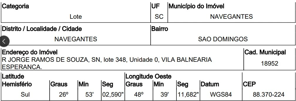 Terreno em Navegantes/SC em Navegantes - Santa Catarina
