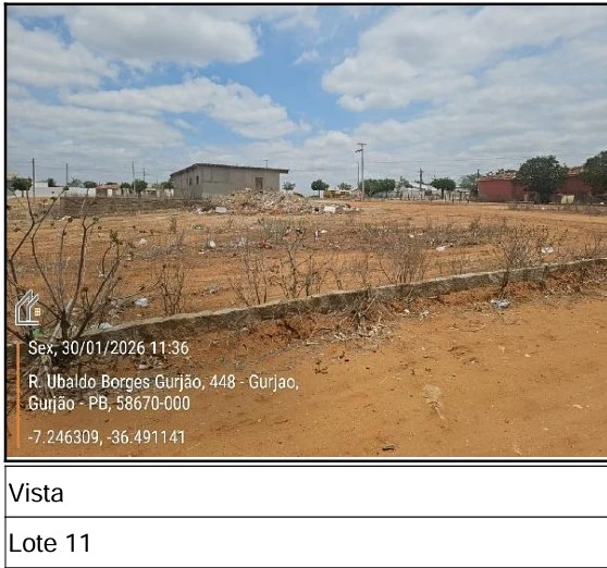 Terreno de 250m² no Gurjao em Serra Branca - Paraíba
