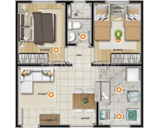 Apartamento com 2 Quartos e 1 Vaga em Guarulhos/SP em Guarulhos - São Paulo