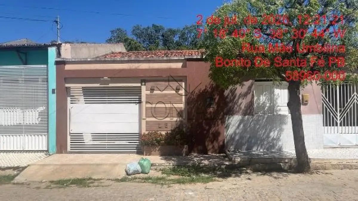 Casa com Rua Francisco Pereira da Silva, 04 em Bonito de Santa Fé/PB em Bonito De Santa Fe Bonito De Santa Fe - Paraíba
