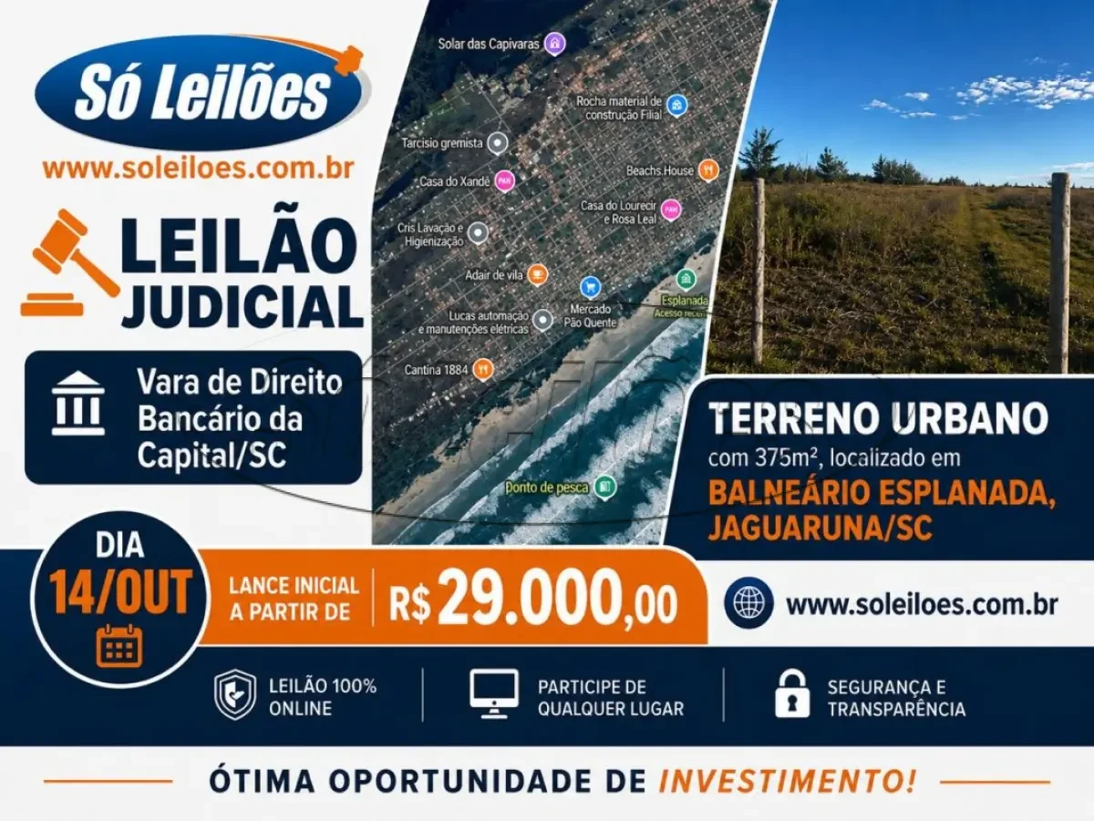 Terreno no Balneário Esplanada em Jaguaruna/SC em Jaguaruna - Santa Catarina