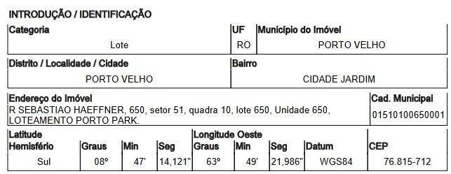Terreno de 5650m² no Loteamento Porto Park em Porto Velho - Rondônia