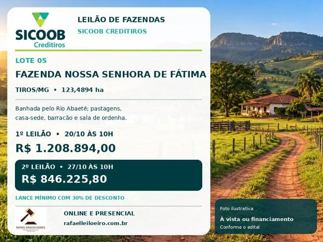 Fazenda com 123 ha em Tiros/MG em Tiros - Minas Gerais